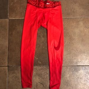 red compression pants nike